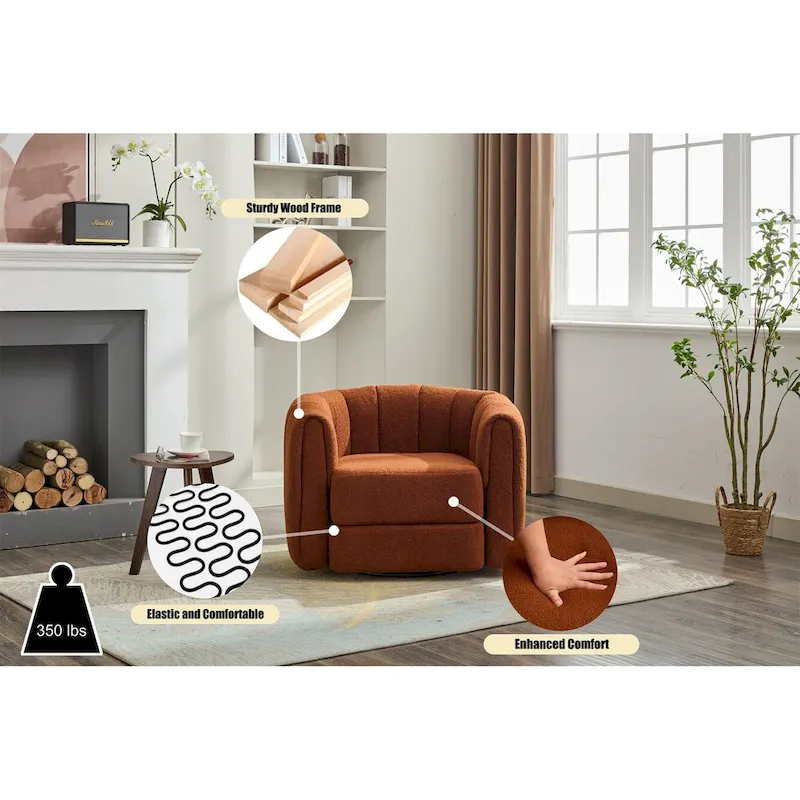 Modern Upholstered Swivel Accent Barrel Chair