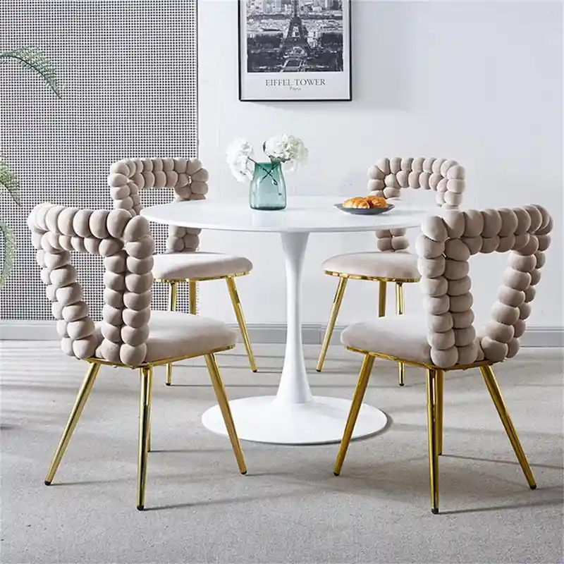 GEITIN Modern Dining Chair with Metal Legs Set of 2