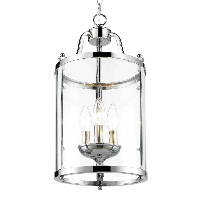 Golden Lighting's Payton Chrome Steel and Glass 3-light Pendant