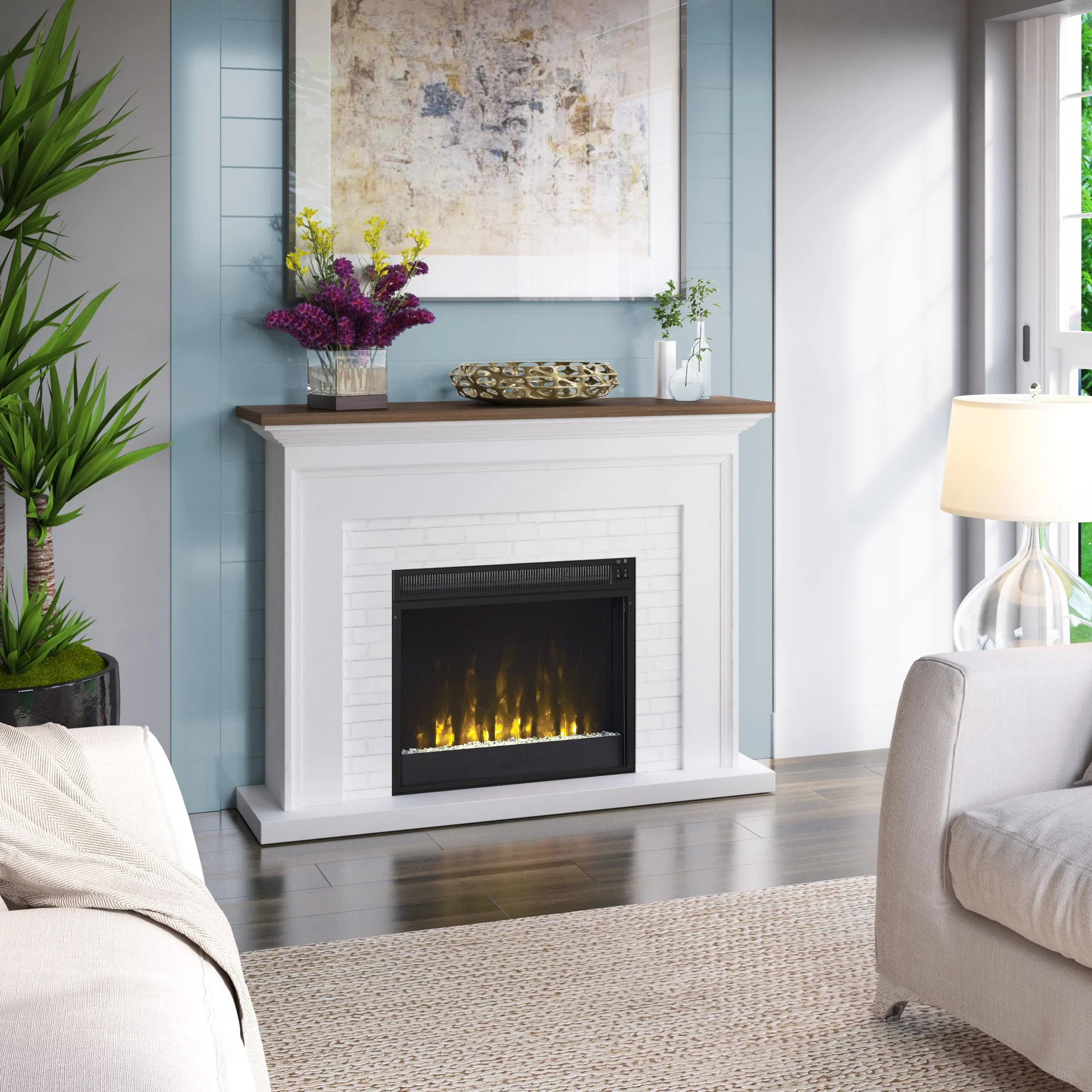 Farmhouse Wall Mantel with 23 Electric Fireplace