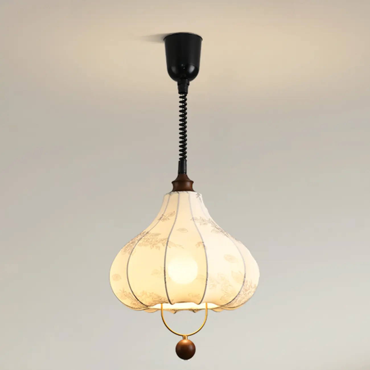 Art Deco Fabric Petal Blossom Hanging Pendant Light Fixture