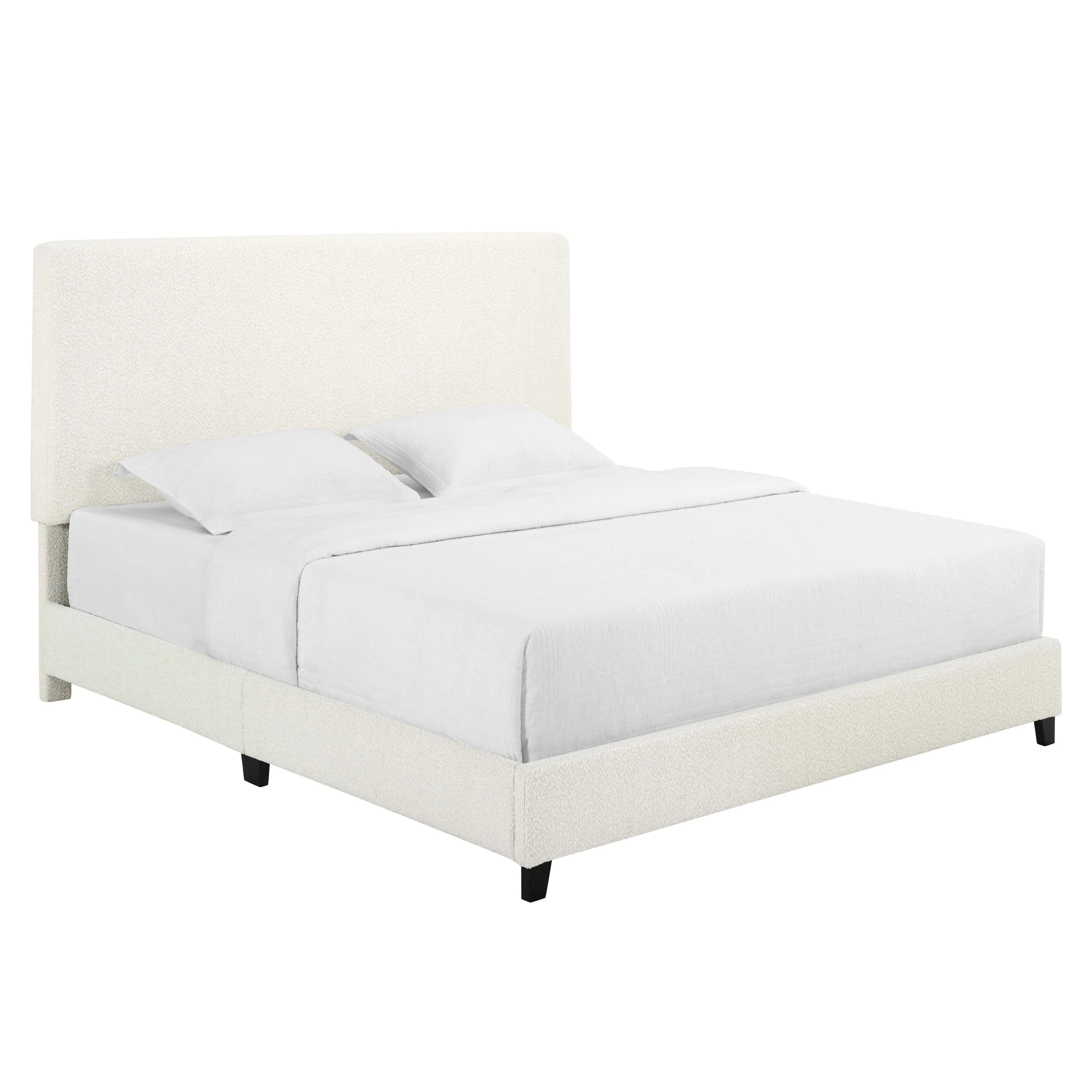 Walker Edison | Boucle Upholstered Platform Bed