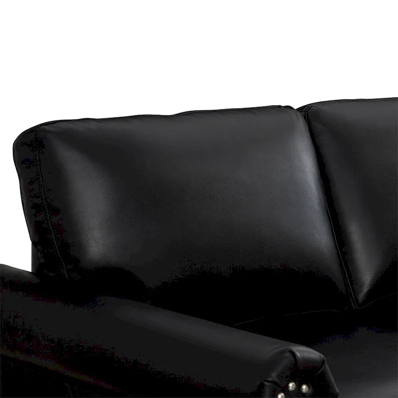 Classic Living Room Nails Sofa,Faux Leather