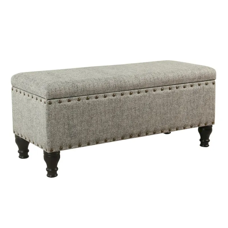Copper Grove Reze Storage Bench with Nailhead Trim