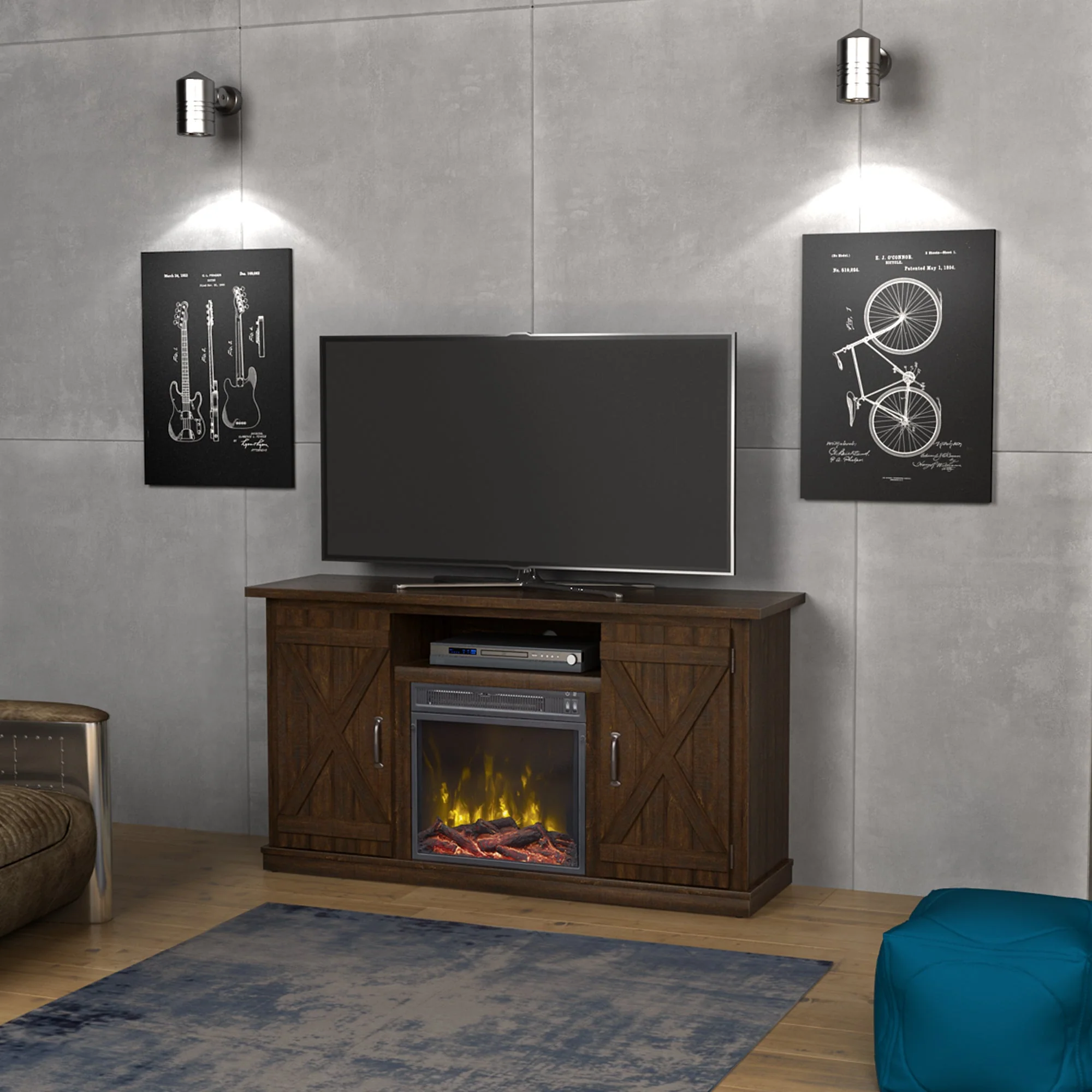 Cottonwood Electric Fireplace TV Stand Media Console