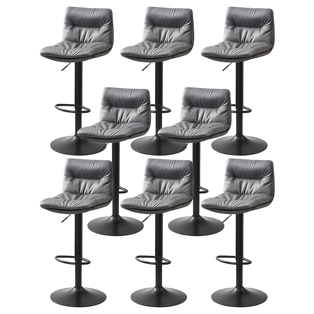 Modern Leather Saddle Swivel Adjustable Bar Stool