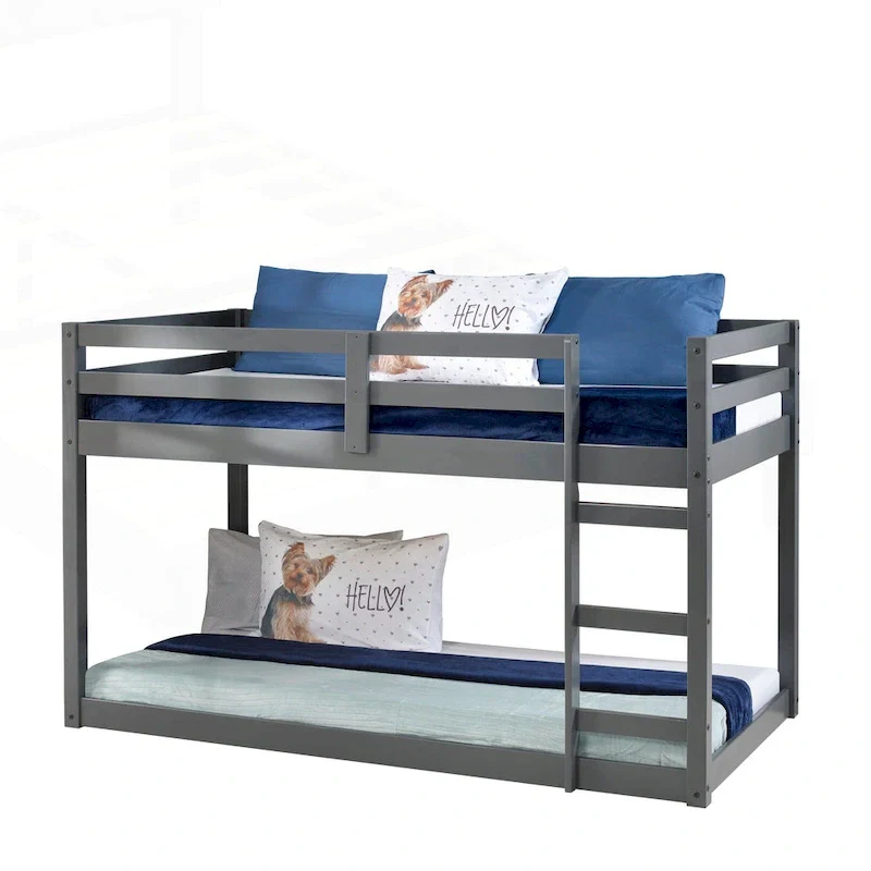 Versatile Wooden Twin Loft Bed with Integrated Slats and Guard-Rail