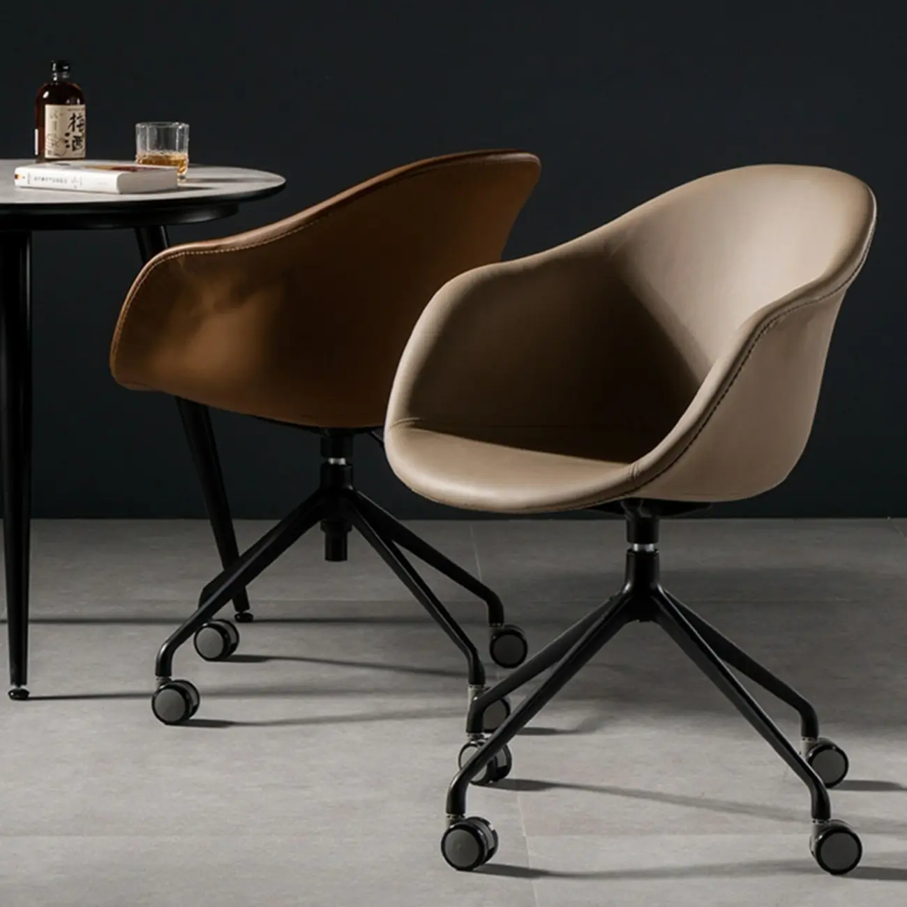 Simple Brown Adjustable Swivel Office Chair