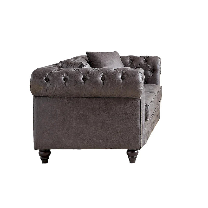 Chesterfield 85.5 Tech Fabric 3-seater Sofa with Cushions