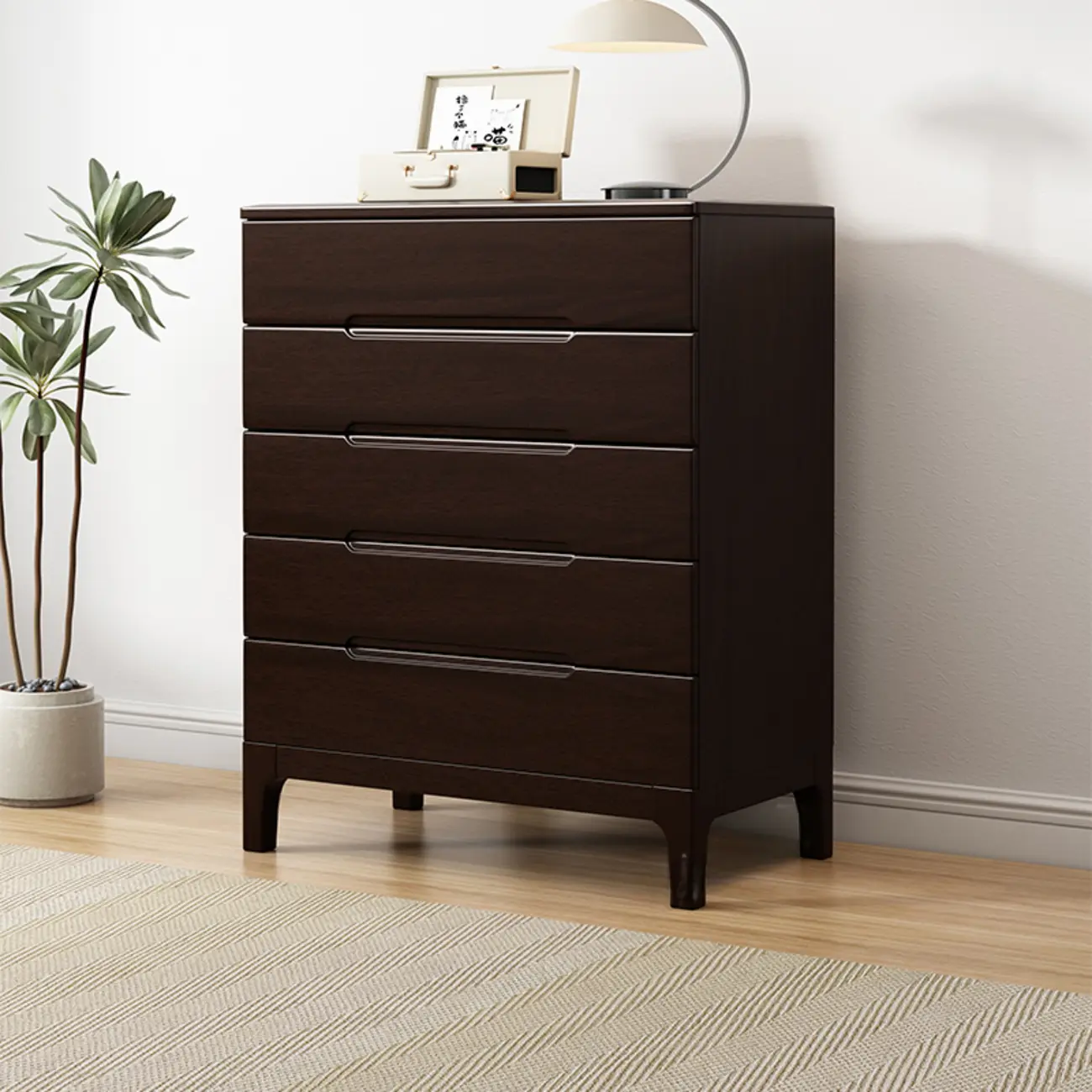 Contemporary Wooden Dresser with 5-Drawers