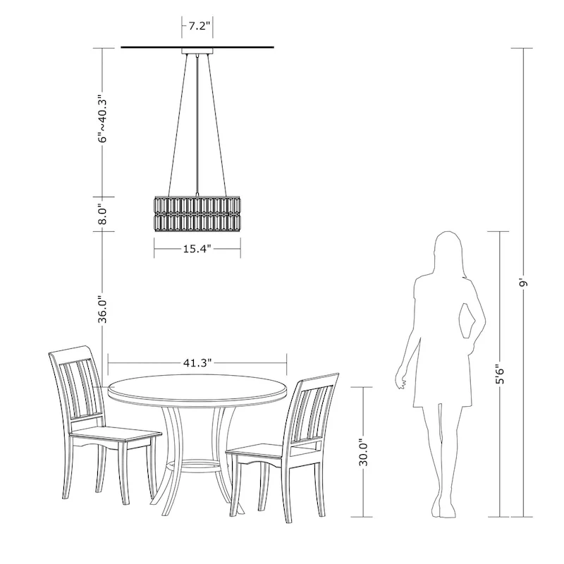 Justina 3-Light Antique Black Crystal Glass Prism Pendant Chandelier