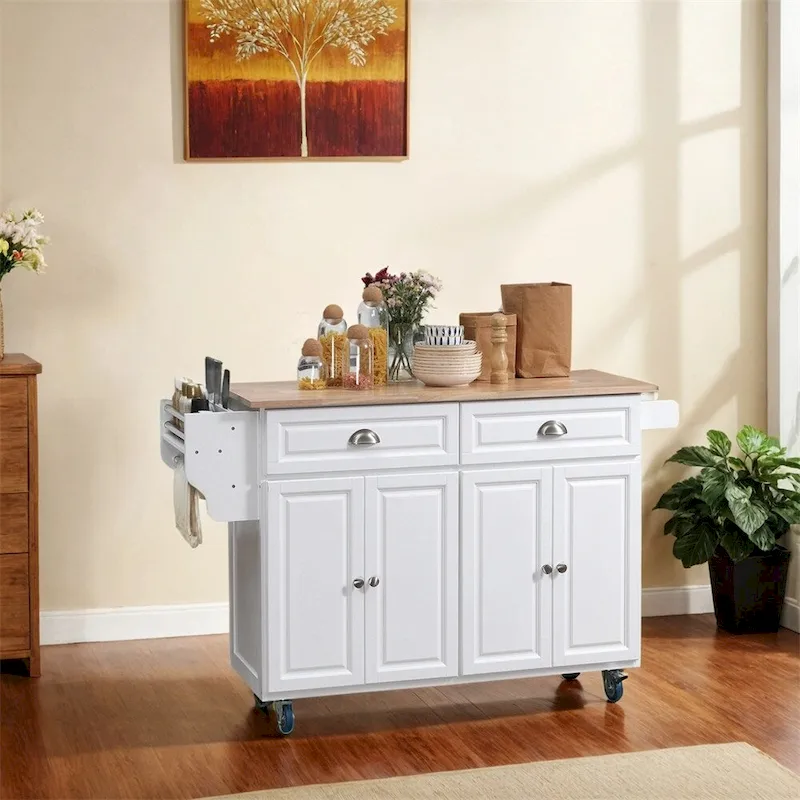 Rolling Kitchen Island on Wheels,Kitchen Cart Breakfast Bar