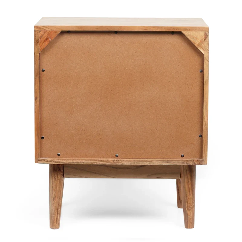Eakins Handcrafted Boho Acacia Wood Nightstand by Christopher Knight Home