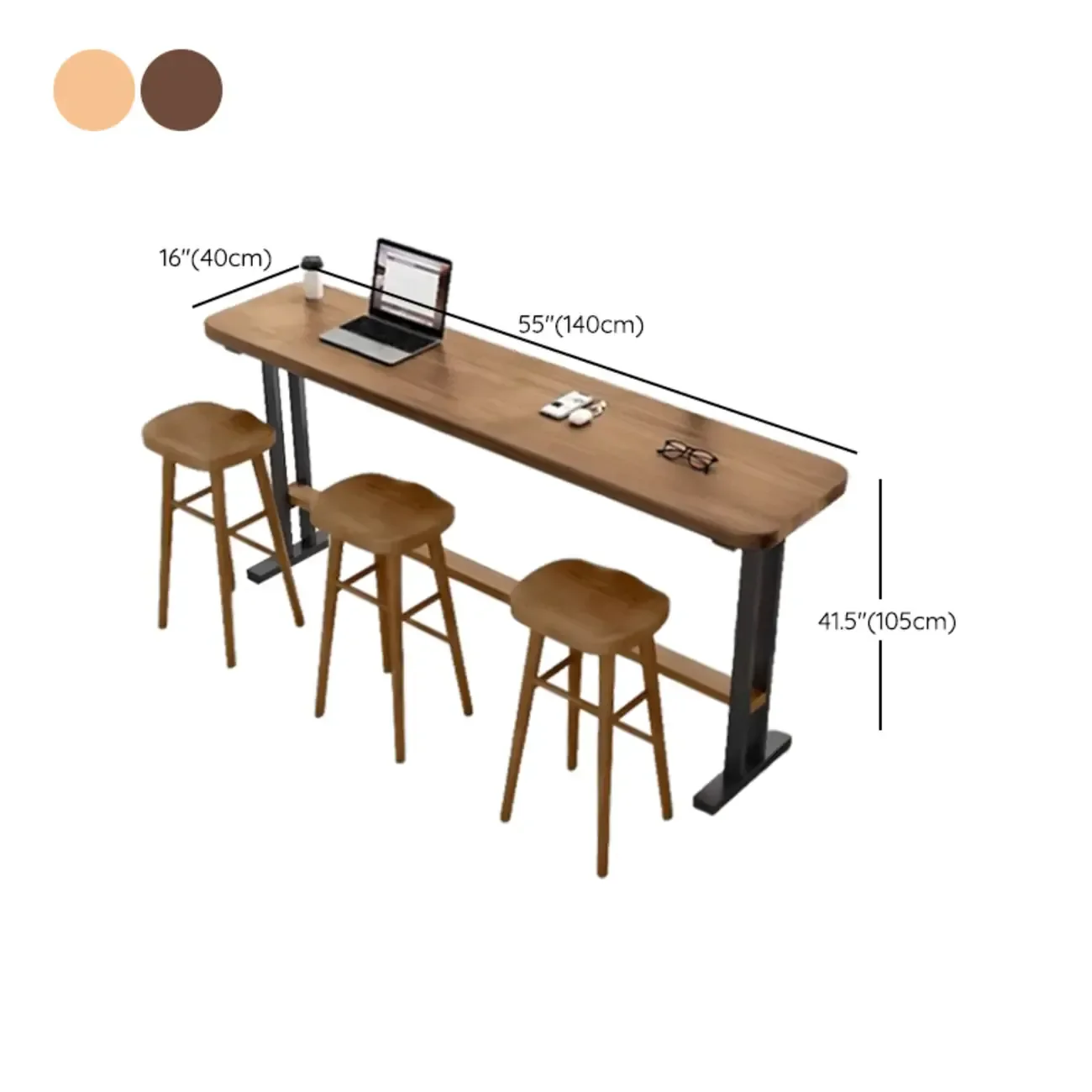 Modern Natural Wood Fixed Design Bar Tables