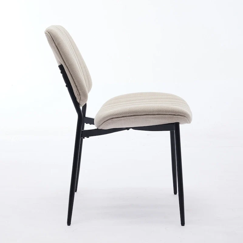 GDFStudio Modern Armless Upholstered Dining Chairs with Metal Legs