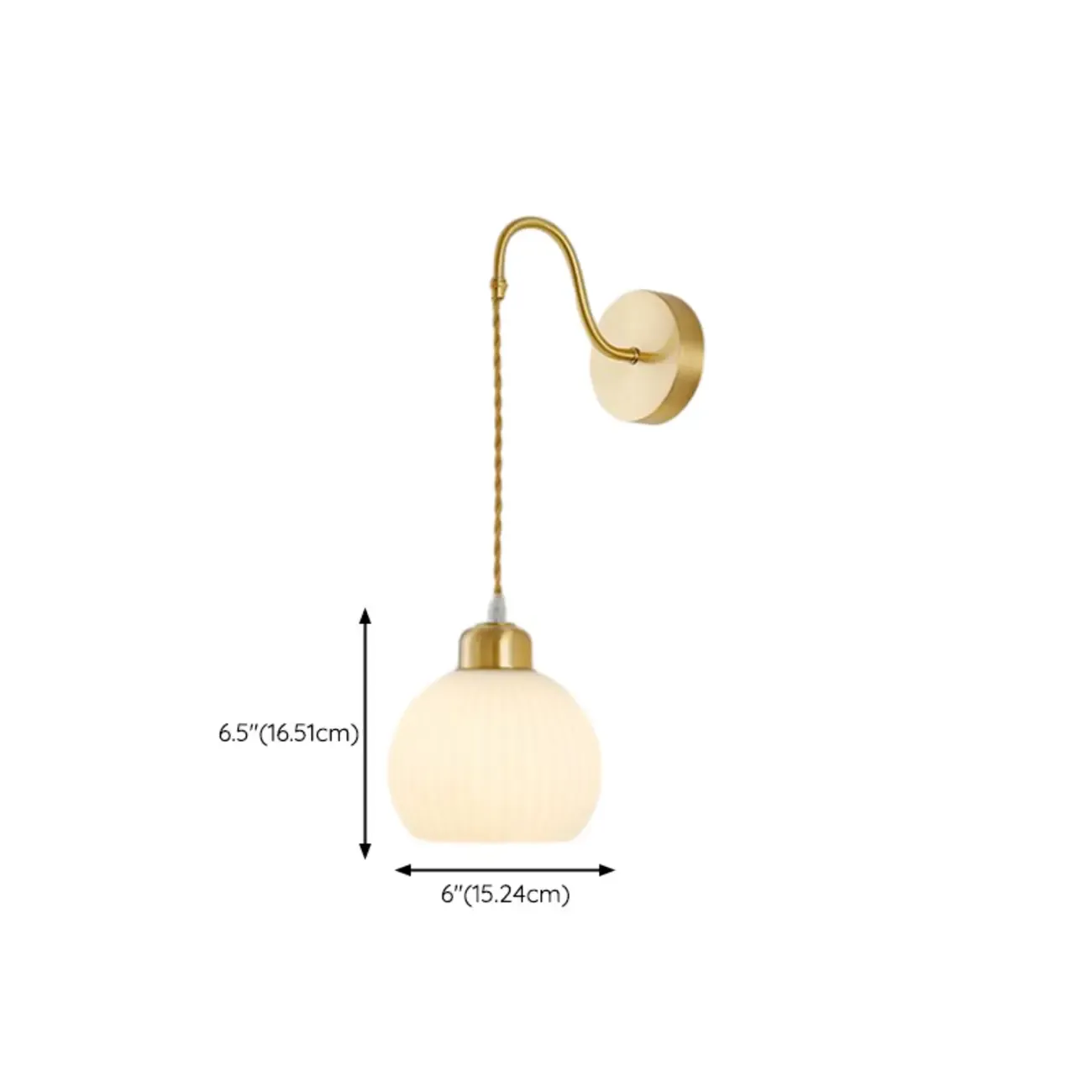 Modern Dual White Glass Dome Brass Wall Lamp