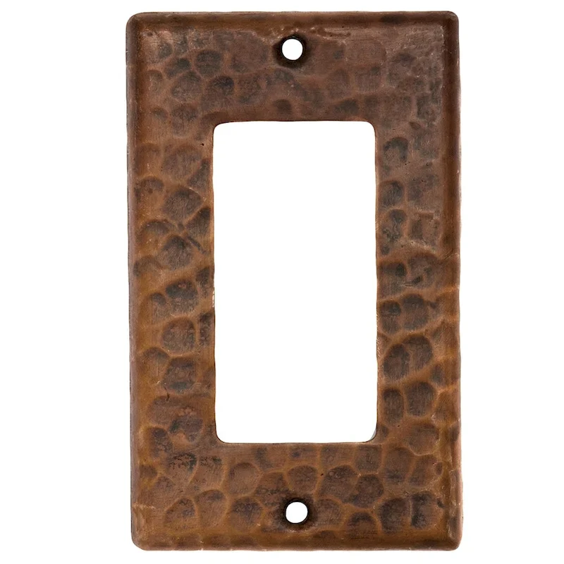 Premier Copper Products Copper Single Ground Fault/Rocker GFI Switchplate Cover - Quantity 4 (SR1_PKG4) - Brown
