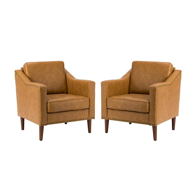 Duarte Transitional Armchair with Sloped Arms Set of 2
