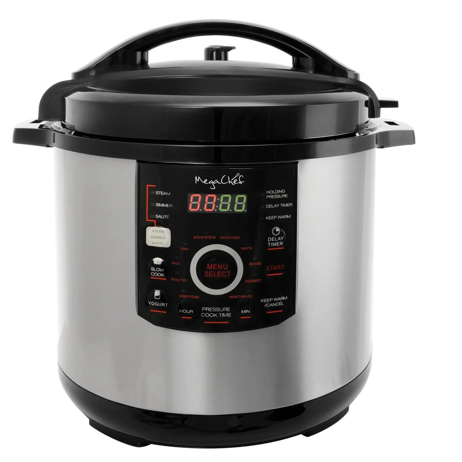 Megachef 12-quart Steel Digital 15-preset Pressure Cooker