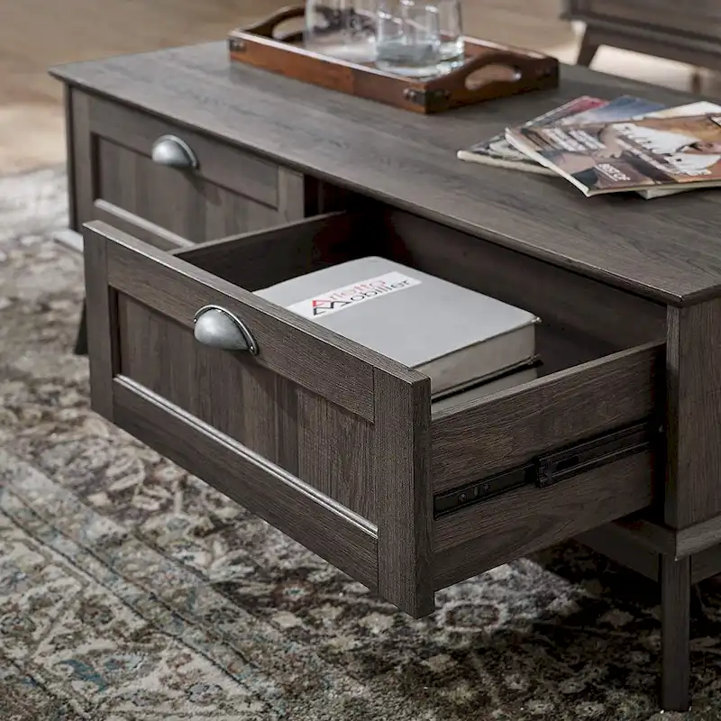 Caffoz Center Coffee Table with Two Fully Extended Drawers