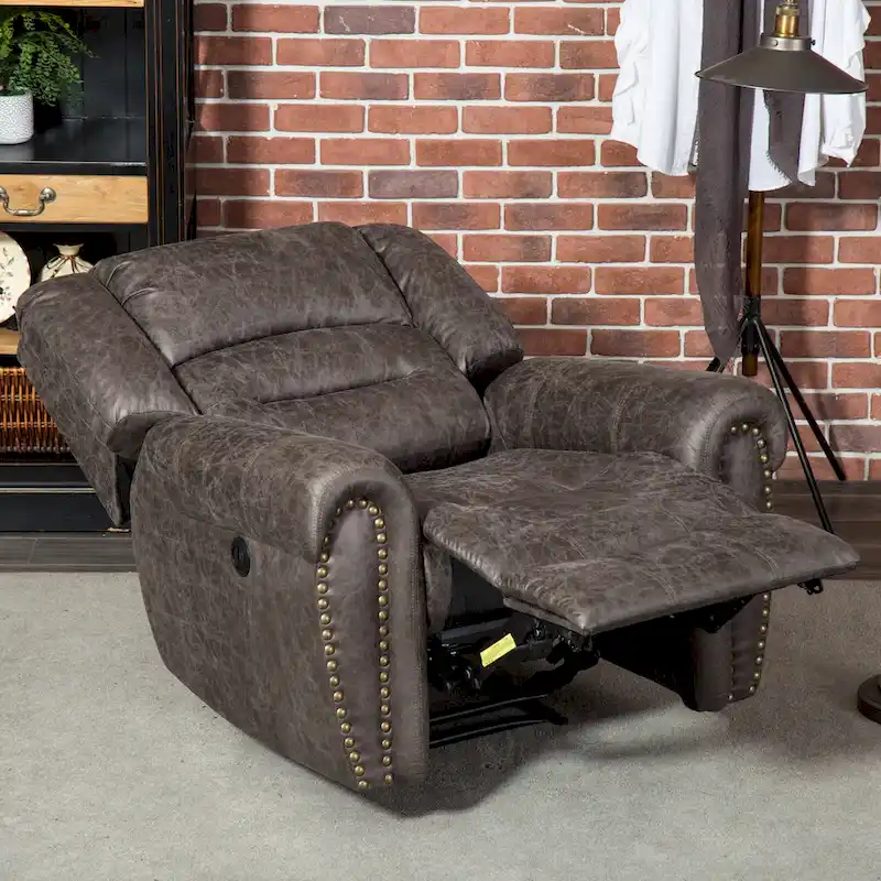 Overstuffed Manual Standard Recliner Chair Sofa