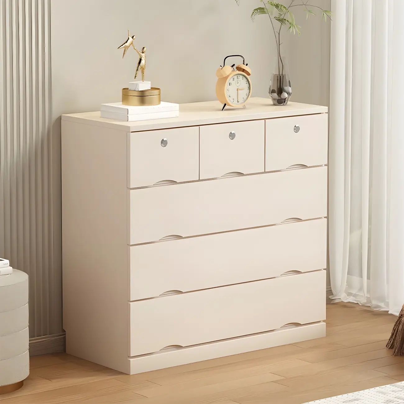 Stylish White Wooden Dressers with Soft Close Drawers