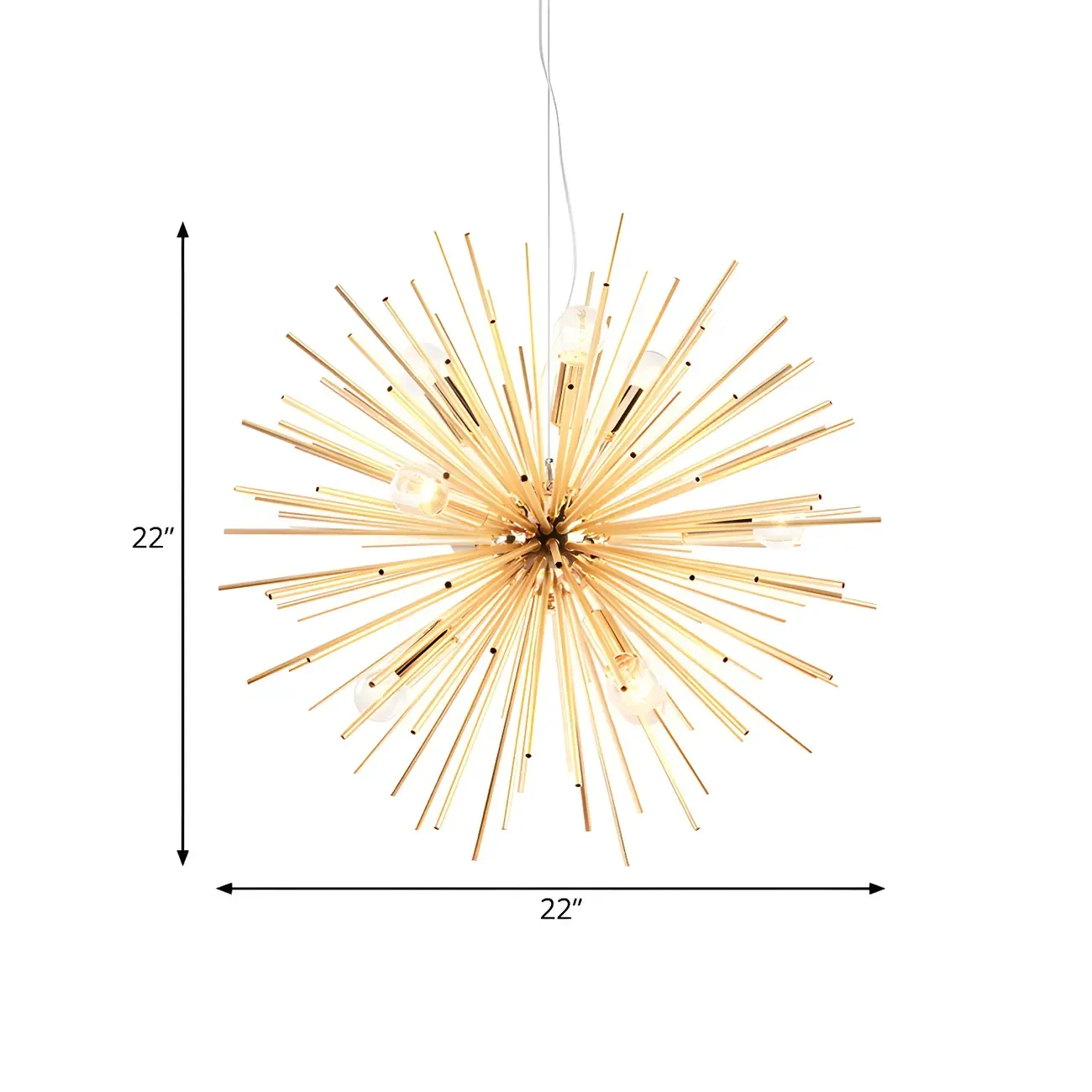 Modern Gold Starburst Sputnik Chandelier