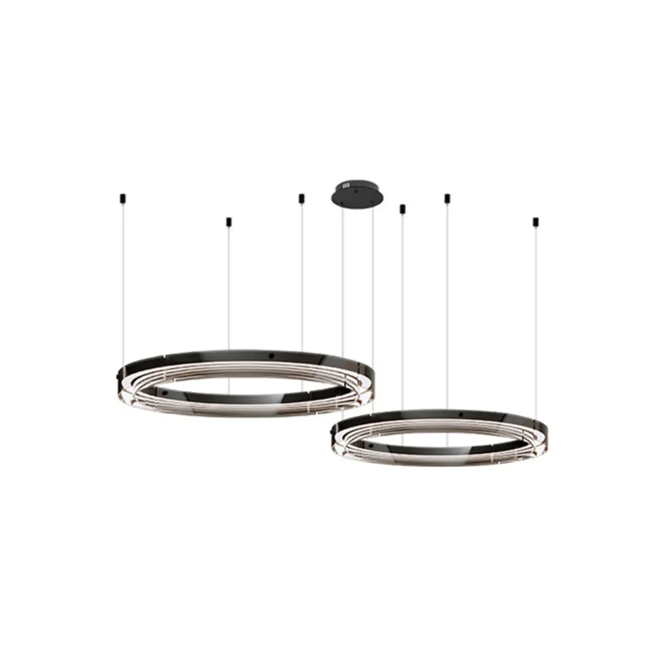 Modern LED Round Metal Chandelier with Flexible Height