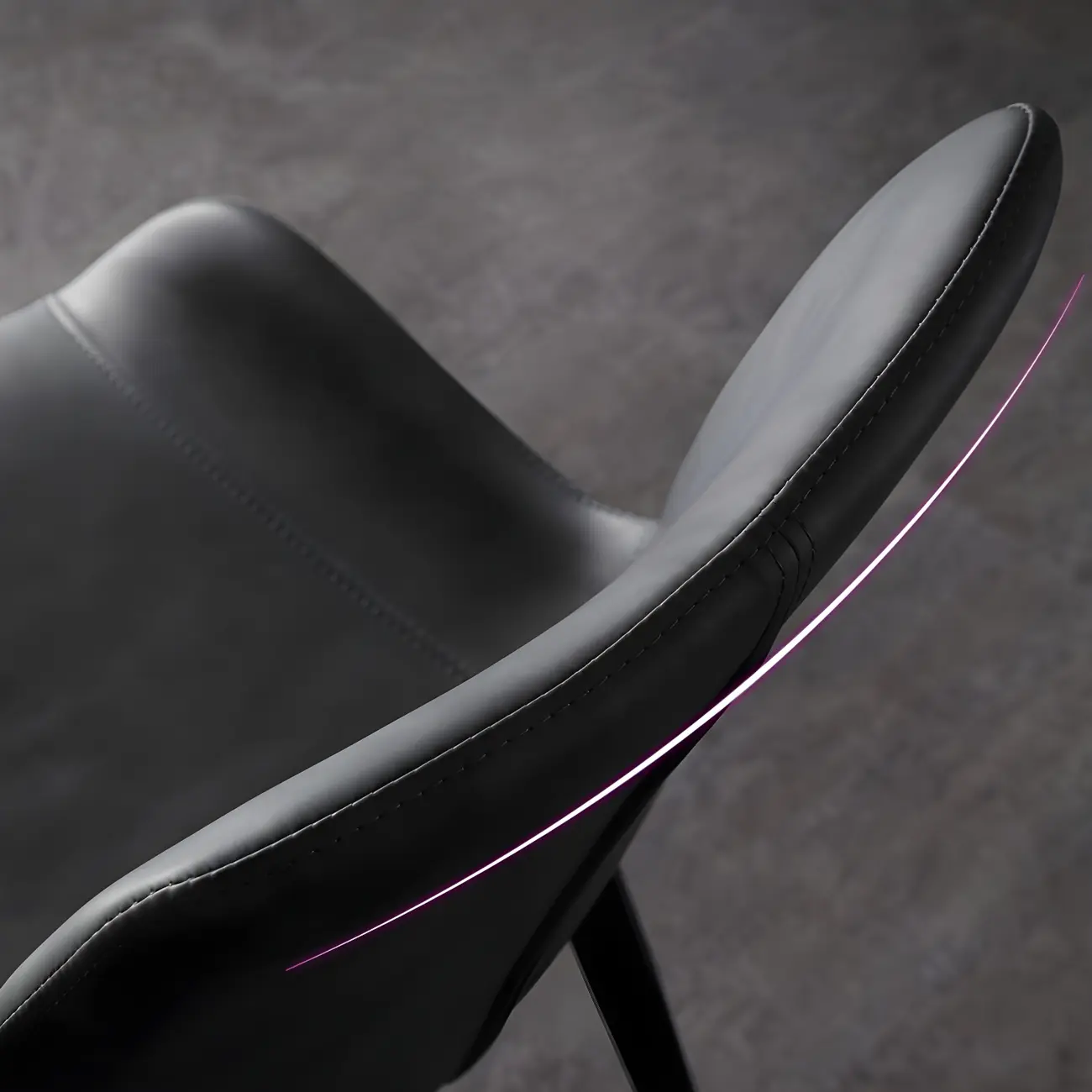 Industrial Modern Dining Chairs Set of 2 with Leather Upholstery