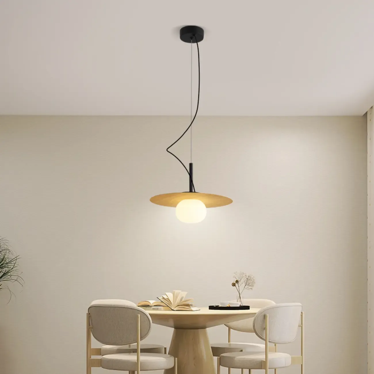 Elegant Modern White Resin Pendant Light for Dining Island