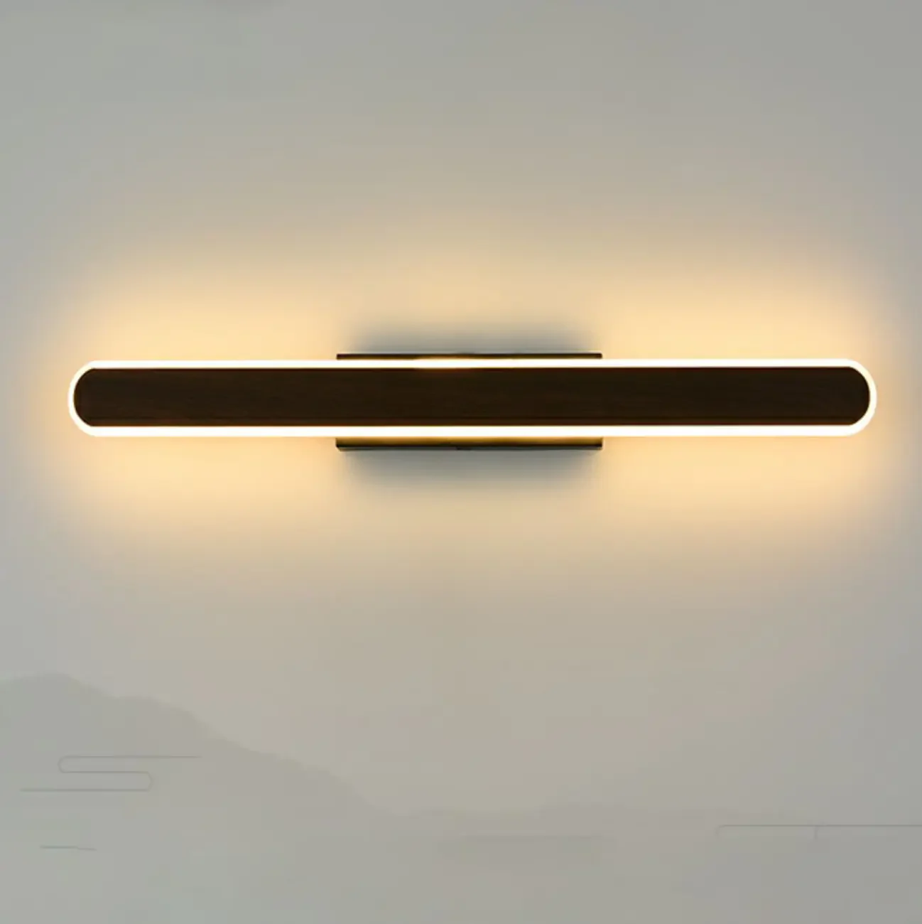 Modish Walnut Oval Acrylic LED Vanity Light