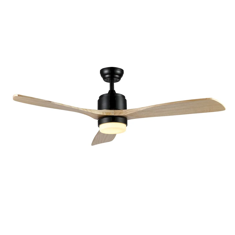 SAFAVIEH Lighting Pennie Coffee 3-Speed Led Ceiling Fan with Remote - 52  W x 52  L x 14.75 -19.75  H - Natural - 52Wx52Dx20H