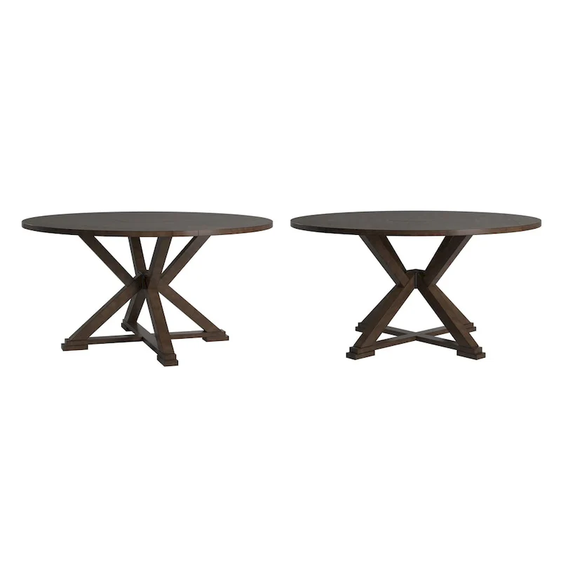 Sylvestra Espresso Convertible Dining Table with Lazy Susan
