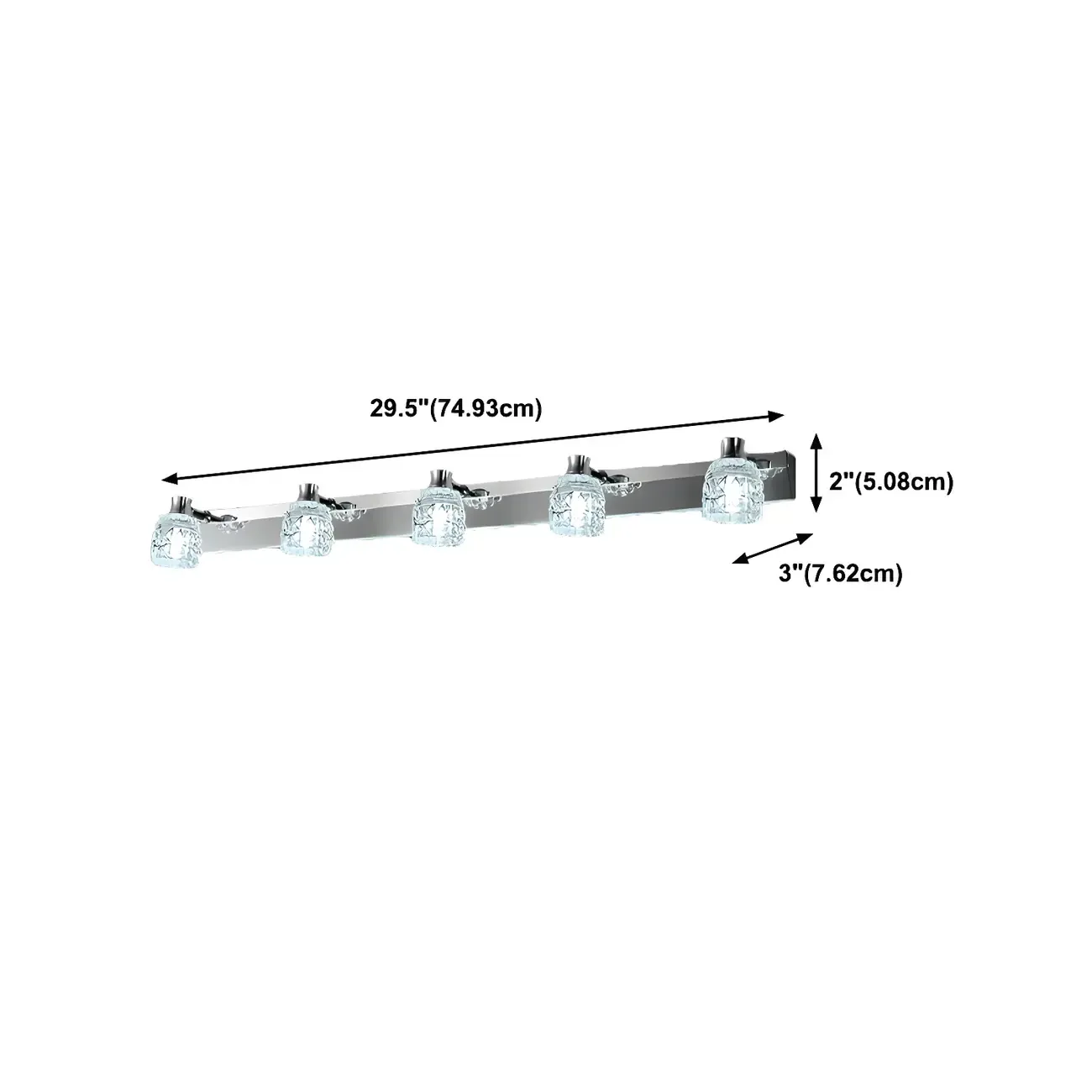 Modern Chrome Crystal Bathroom Vanity Light