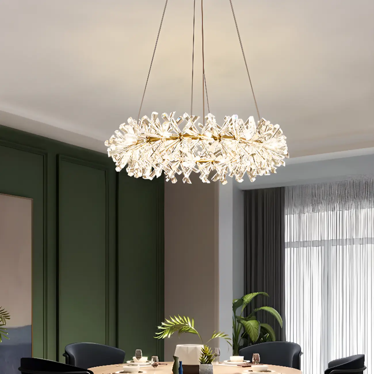Modern Gold Crystal Garland Ambient Chandeliers