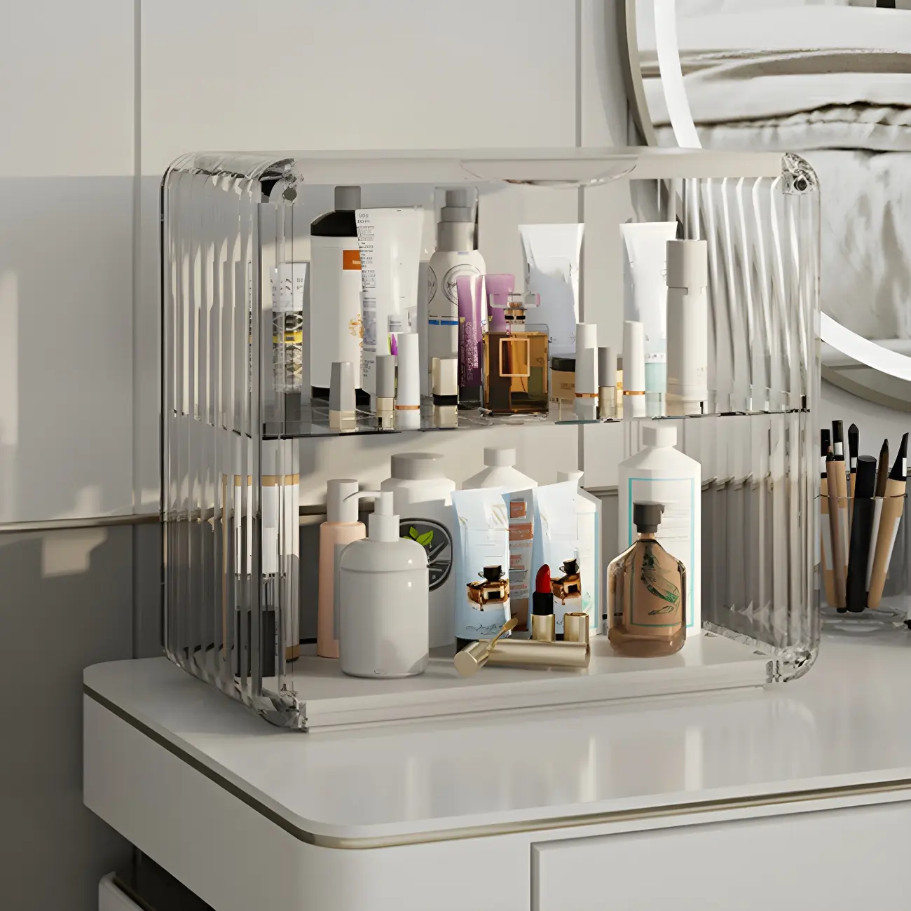 Living Room Stackable Clear Acrylic Display Cabinet