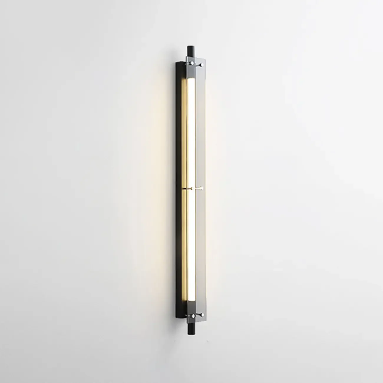 Modern Black Metal Linear Plastic Shade Wall Sconce