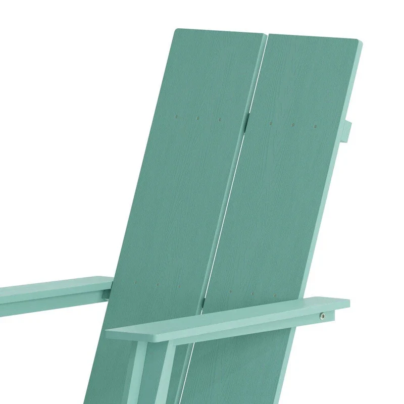 Modern Dual Slat Back Adirondack Style Chairs, Set of 2