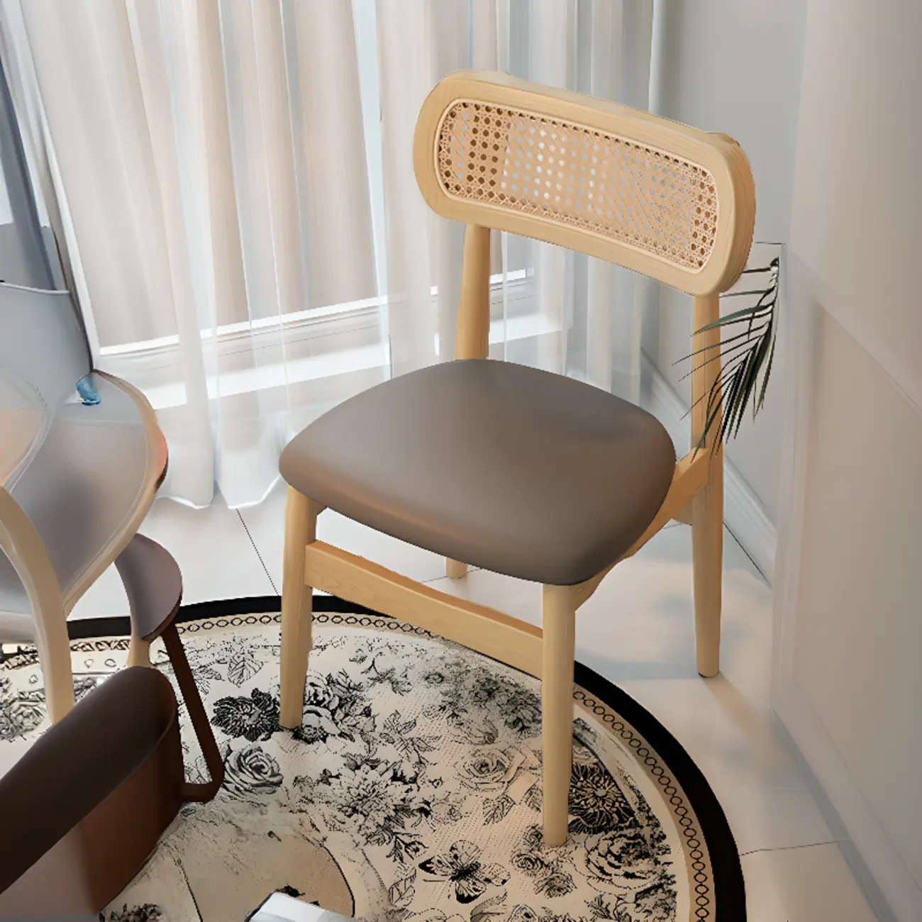 Soft Retro Upholstered Faux Leather Dining Chair