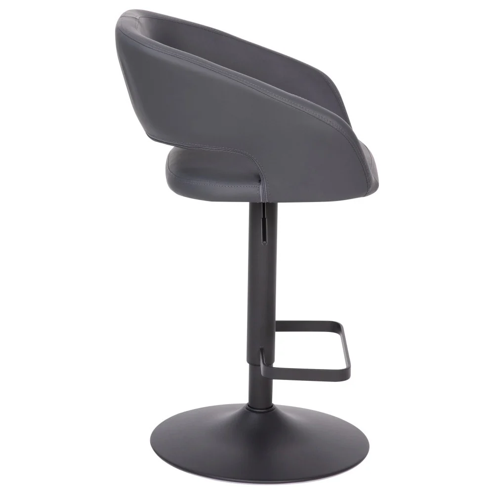 Modern Upholstered Adjustable-Height Barstool with Rounded Back