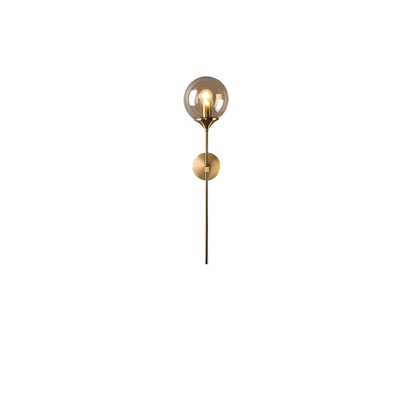 24Modern Brass Wall Sconce Fixture with Glass Shade
