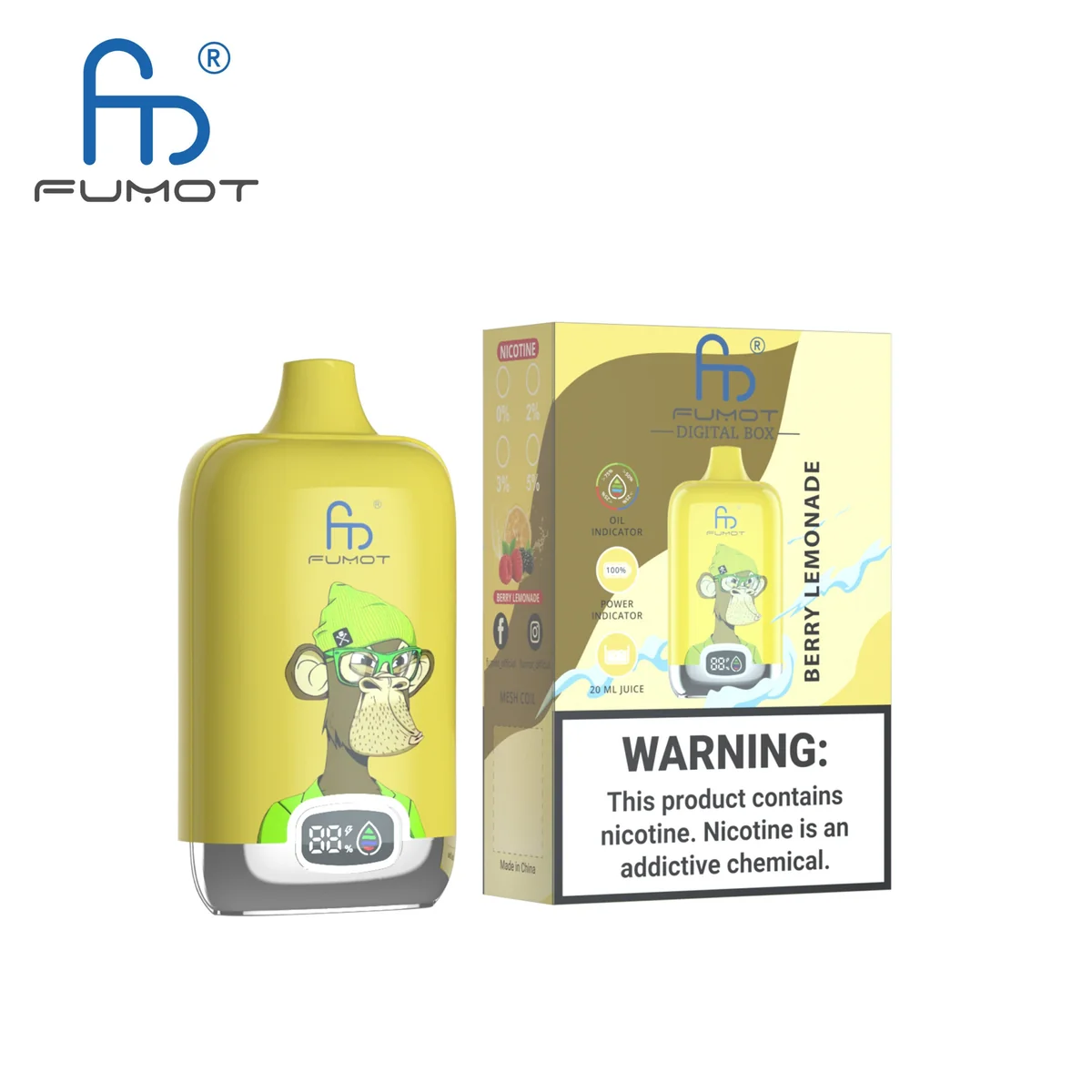 Fumot Digital Box 12000 Berry Lemonade – Einweg-Vape mit Einzelverpackung