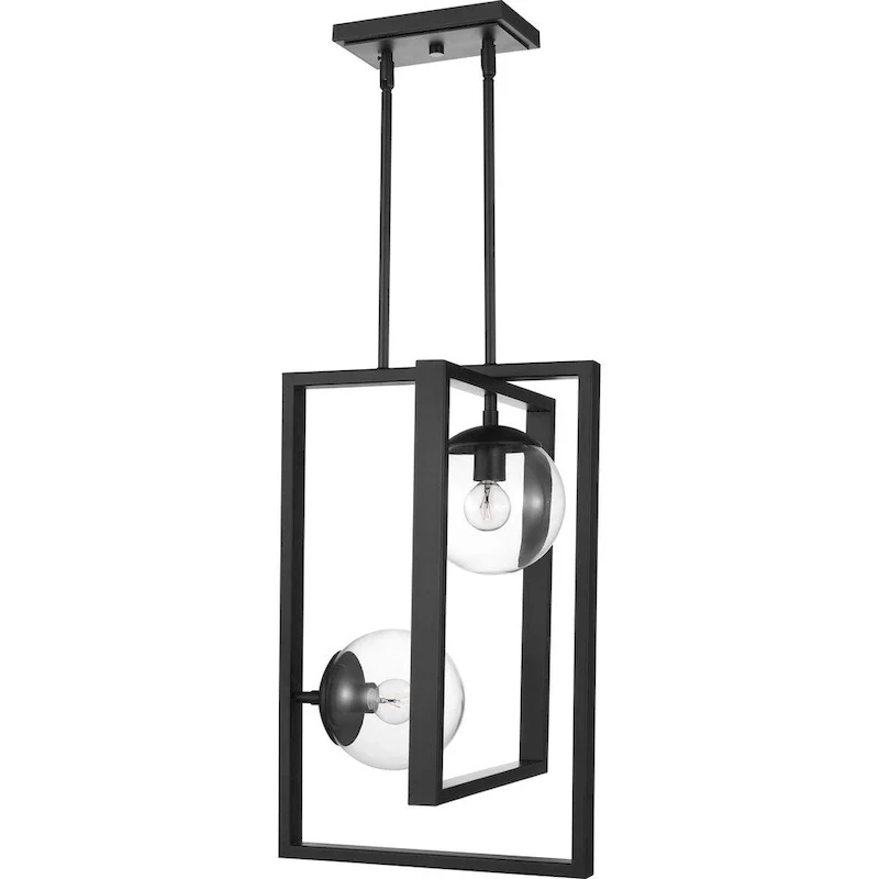 Atwell Collection Black Two-Light Pendant - 23.620  x 16.340  x 16.340