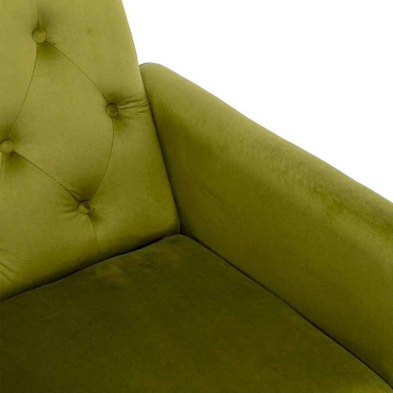 Olive Green 32.28 Tufted Accent Chair with Ottoman