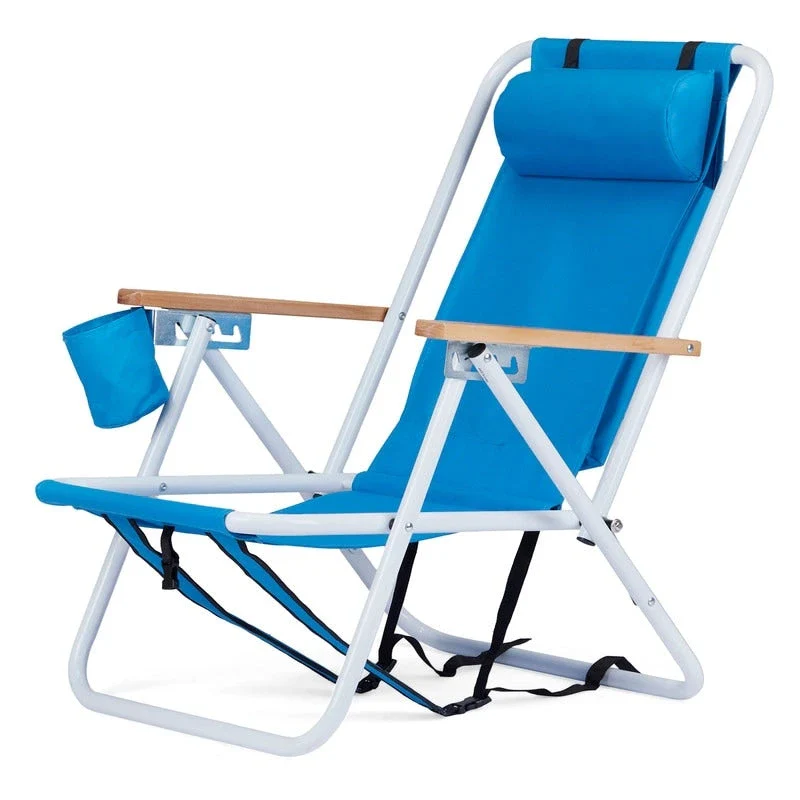 Folding Chair Set of Two with Headrest Cup Holder - 23 x 21.7 x 31.5 in