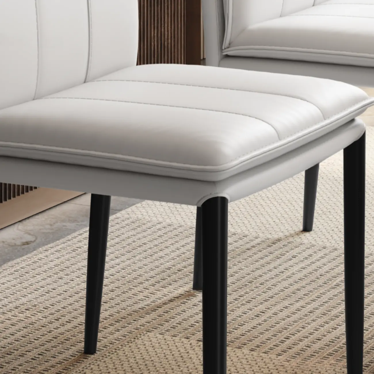 Modern Faux Leather Dining Chair with Alloy Legs