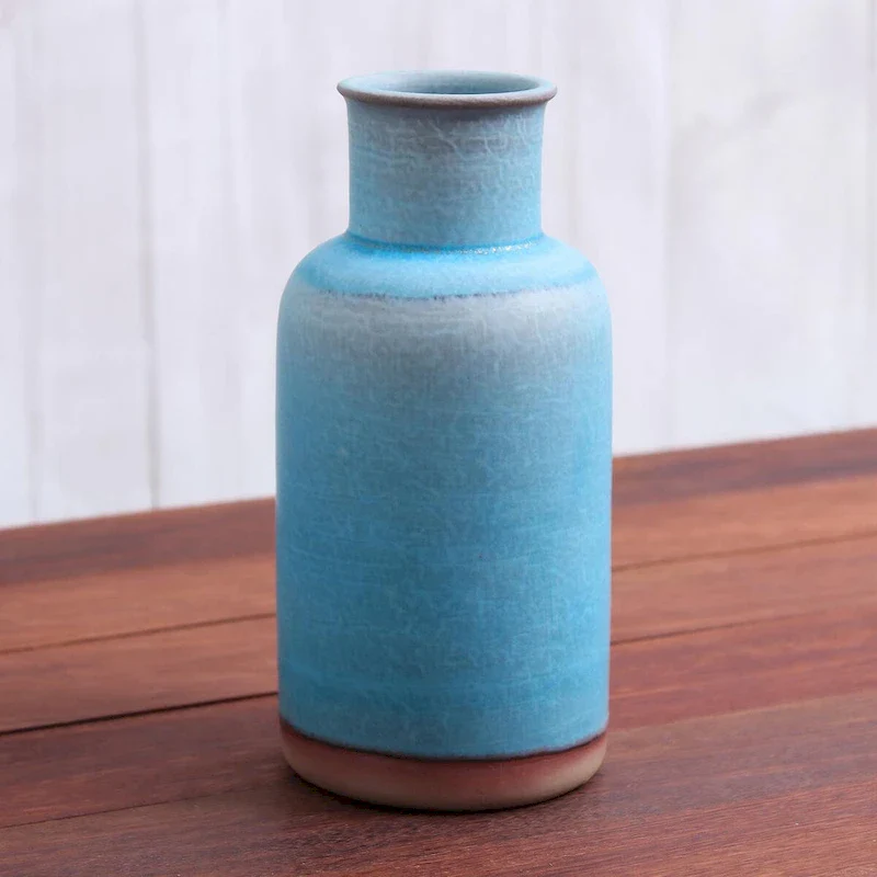 Novica Handmade Sky Jug Ceramic Vase