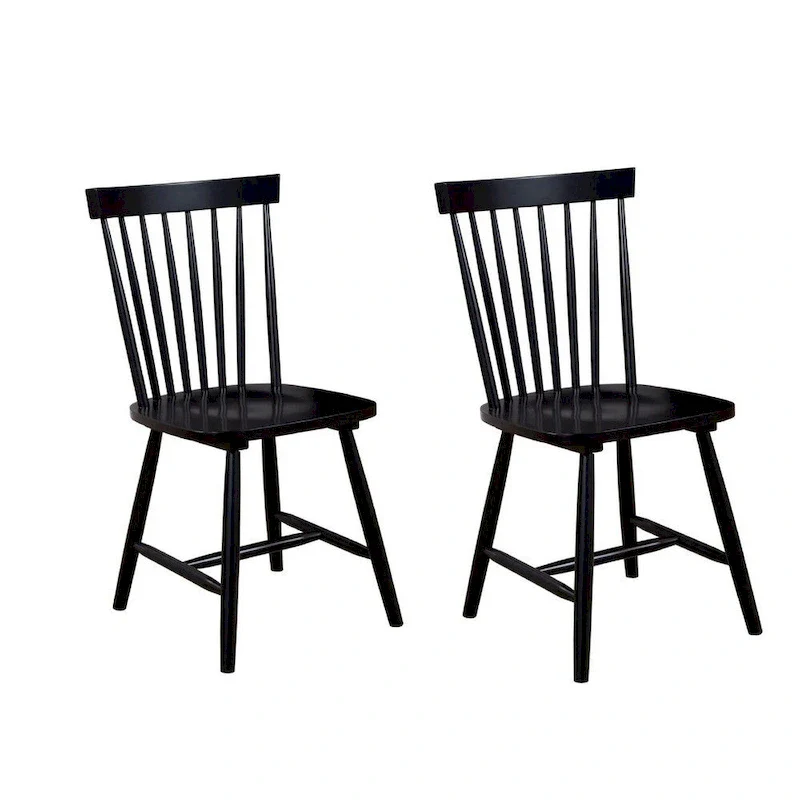 Dining Side Chair, Rubberwood, Windsor Back, Set of 2 - 19.5 L x 18 W x 34 H