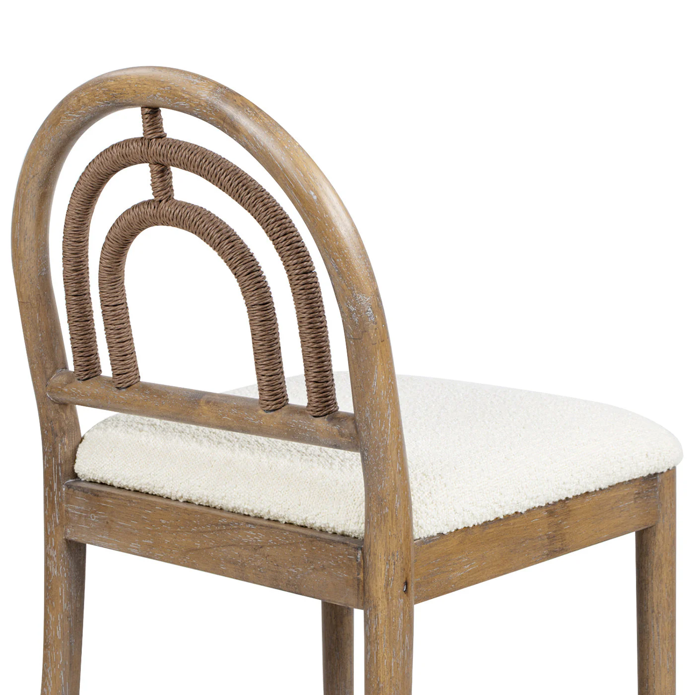 Leon 27' Arched Back Wood & Upholstered Counter Stool, Set of 2