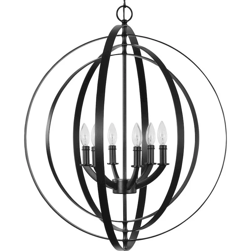 Equinox Collection Black Six-Light Sphere Pendant - 32.090  x 30.120  x 12.200